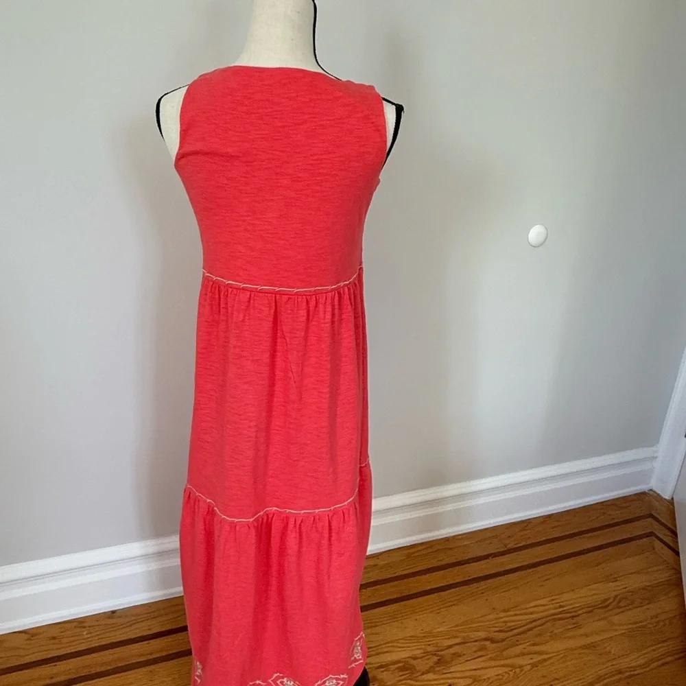 J. Jill Red and White Tiered Maxi Sundress - Picture 2 of 5